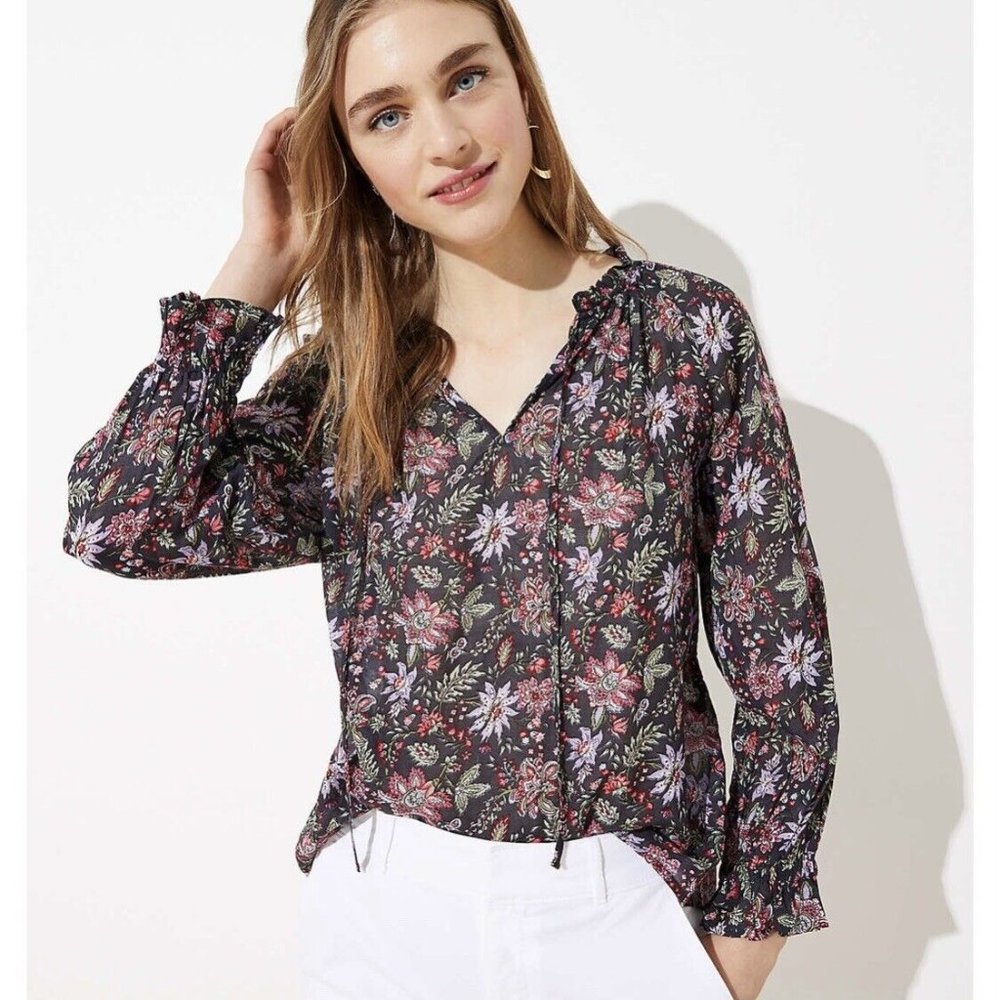 Ann Taylor LOFT | Garden Peplum Back Blouse